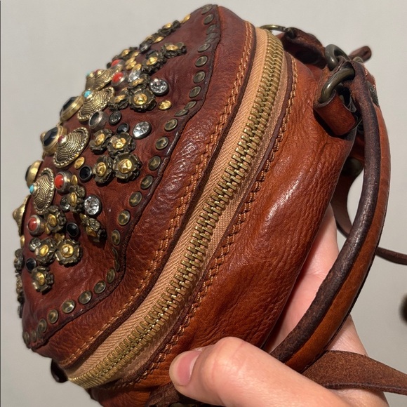 CAMPOMAGGI mini jewel stud circle leather bag - Picture 8 of 15